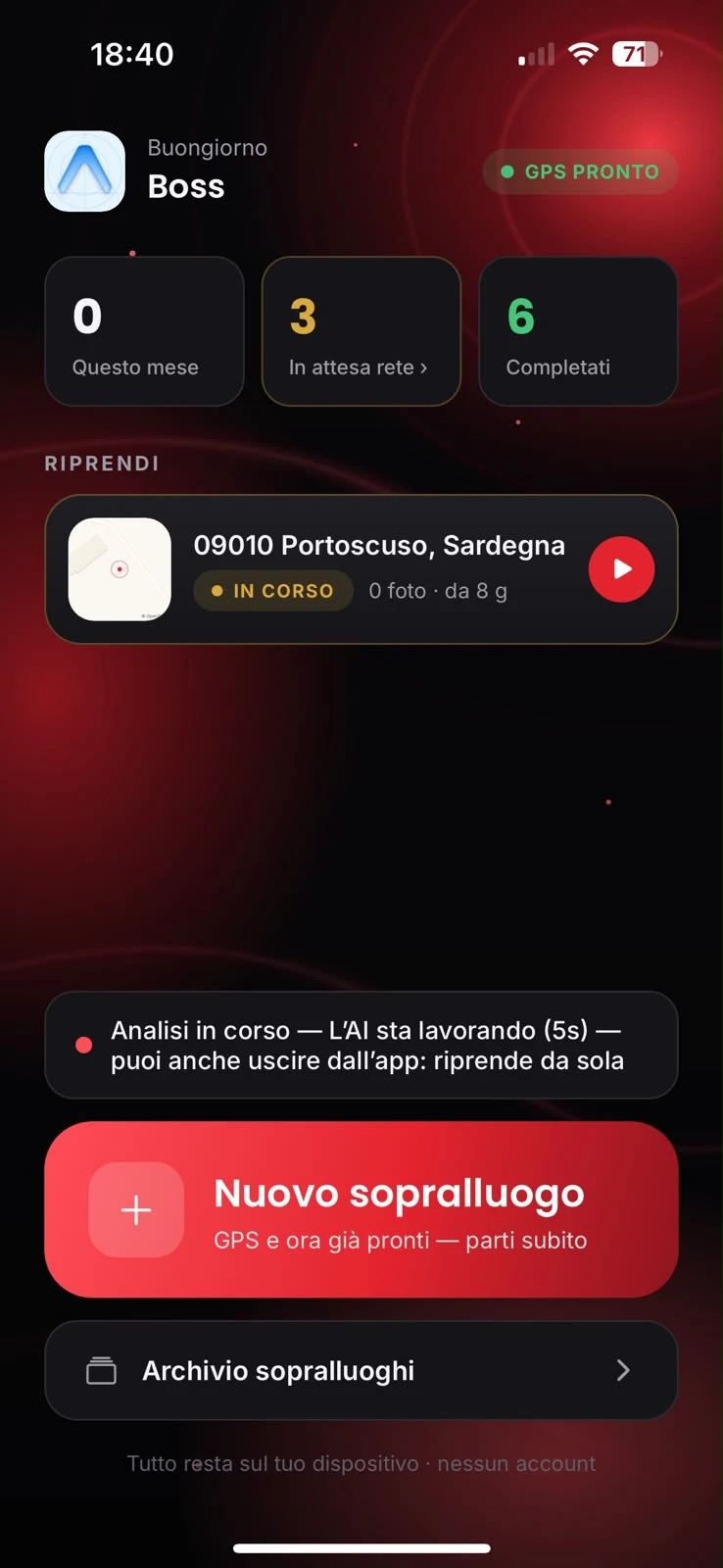 A partial preview of the Rilieva field app